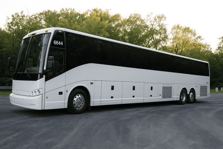 exterior of Charter Bus Rental Victorville coach bus